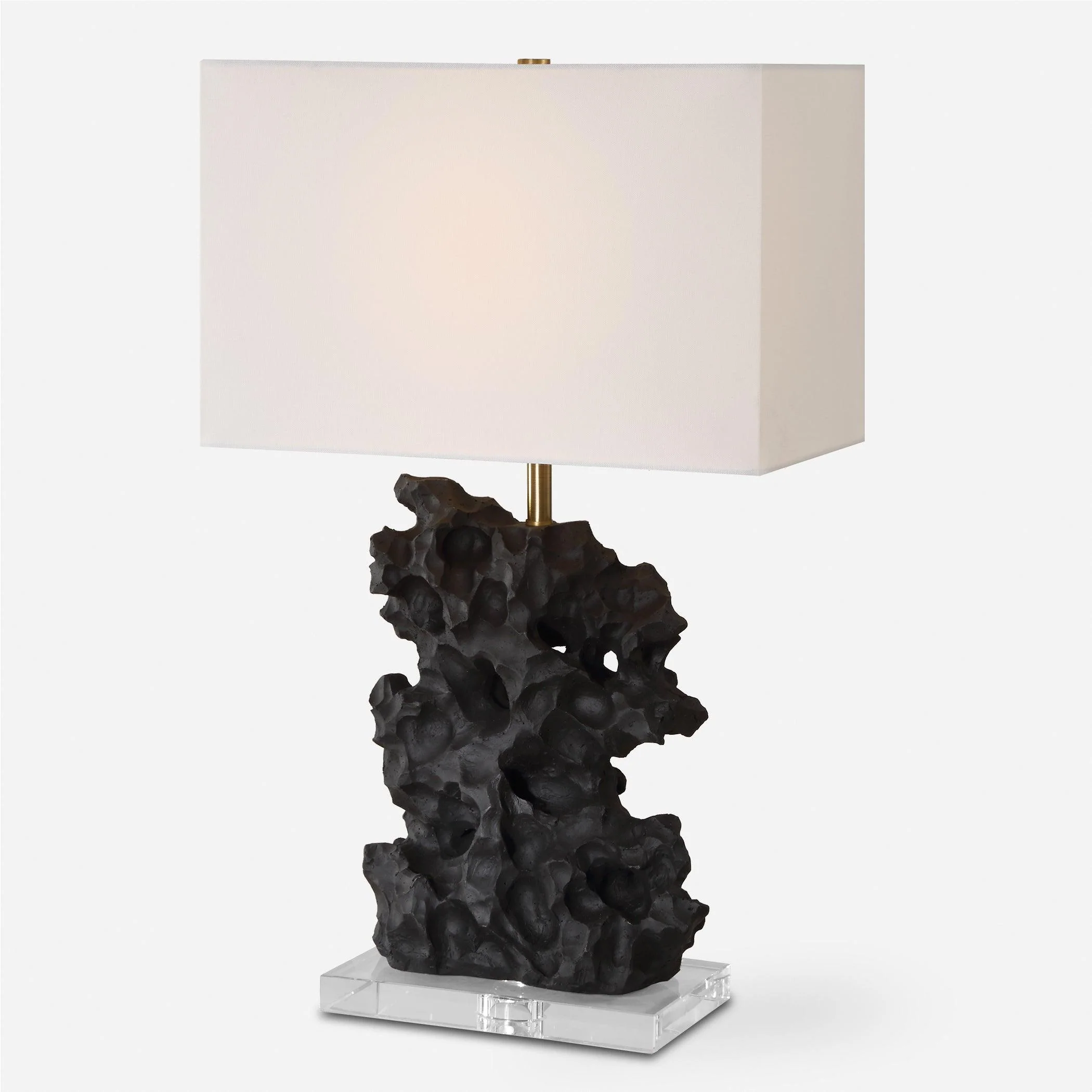 Basalt Black Stone Table Lamp - Remutear
