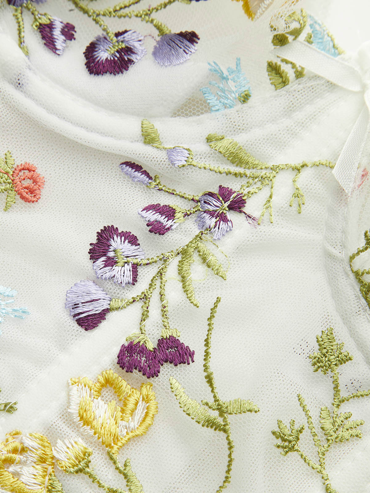 Semi-Sheer Embroidery Mesh Corset - Remutear
