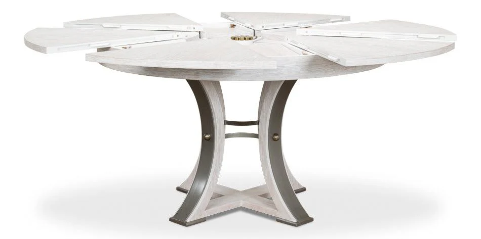 Tower Jupe Dining Table Med Whitewash Wh - Remutear