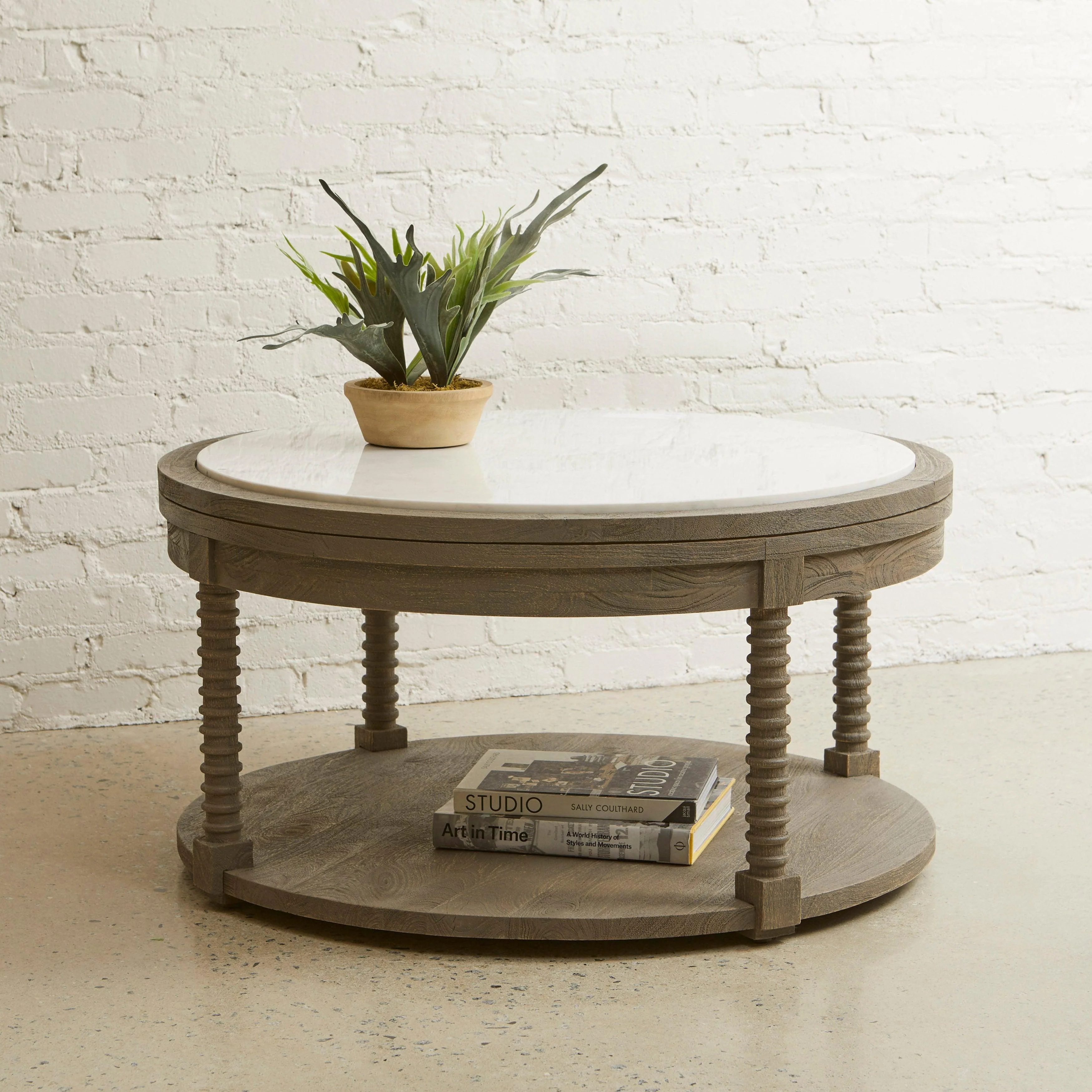 Round Cocktail Table with Marble Top - Remutear