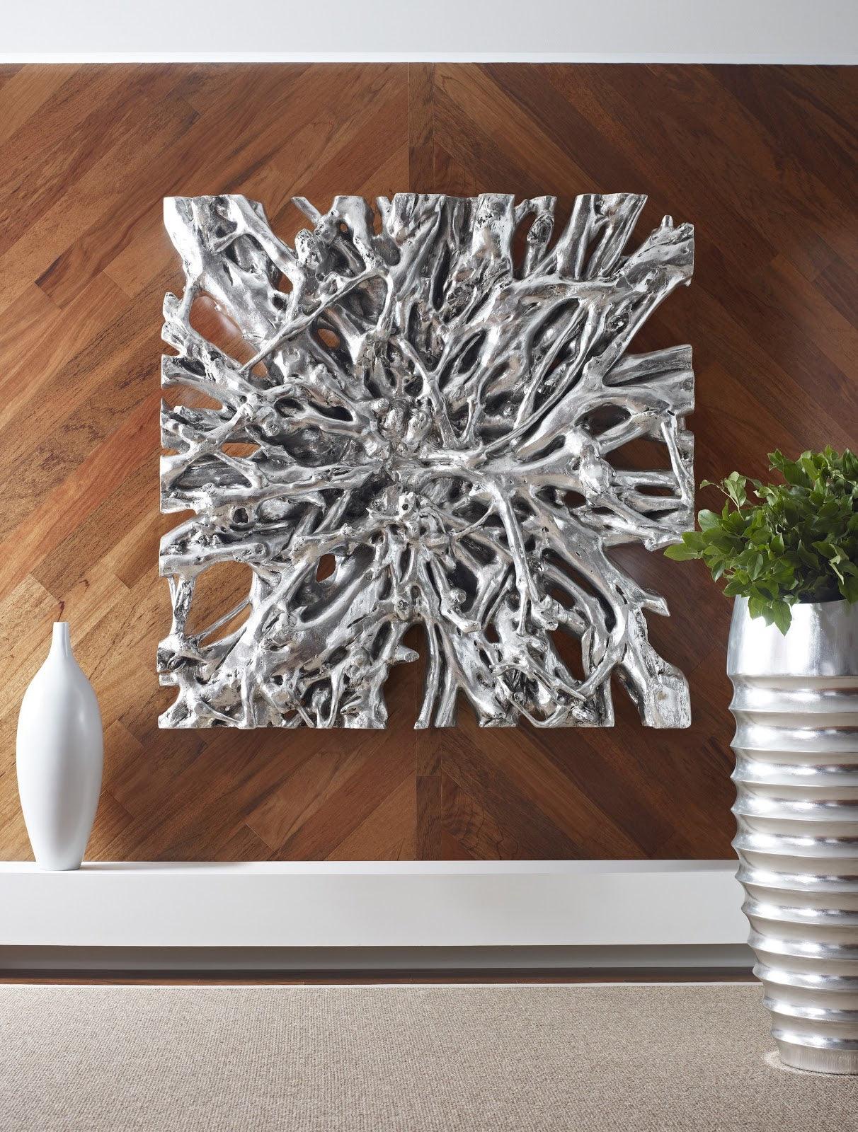 Square Root Wall Art, Silver Leaf, LG - Remutear