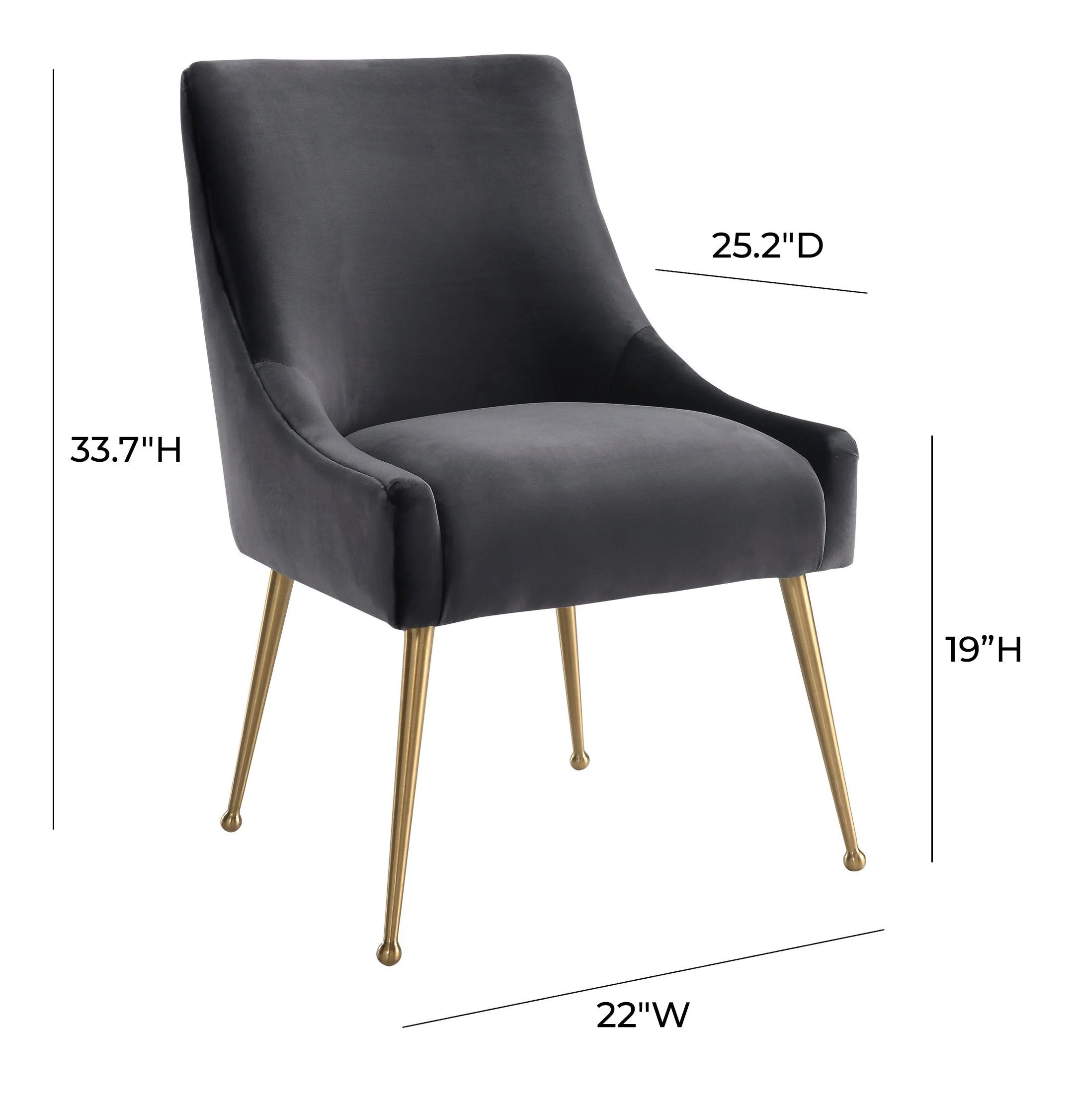 Beatrix Grey Velvet Side Chair - Remutear