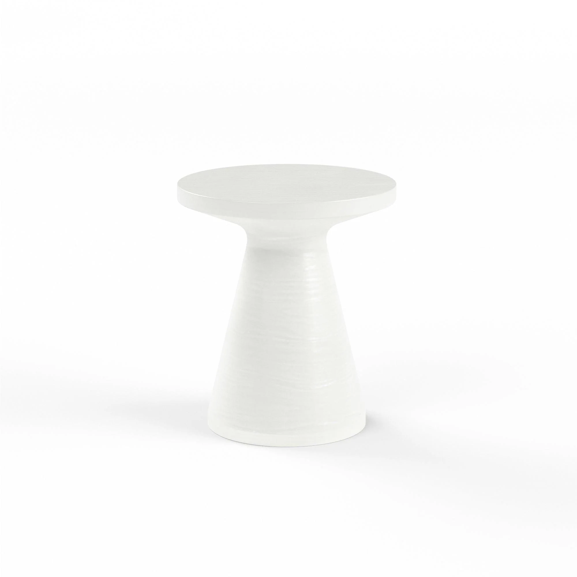 GRC Round End Table, Bone Finish - Remutear