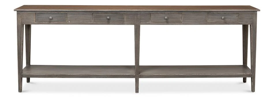 Provincial Hall Table - Grey W/Natural Tp - Remutear