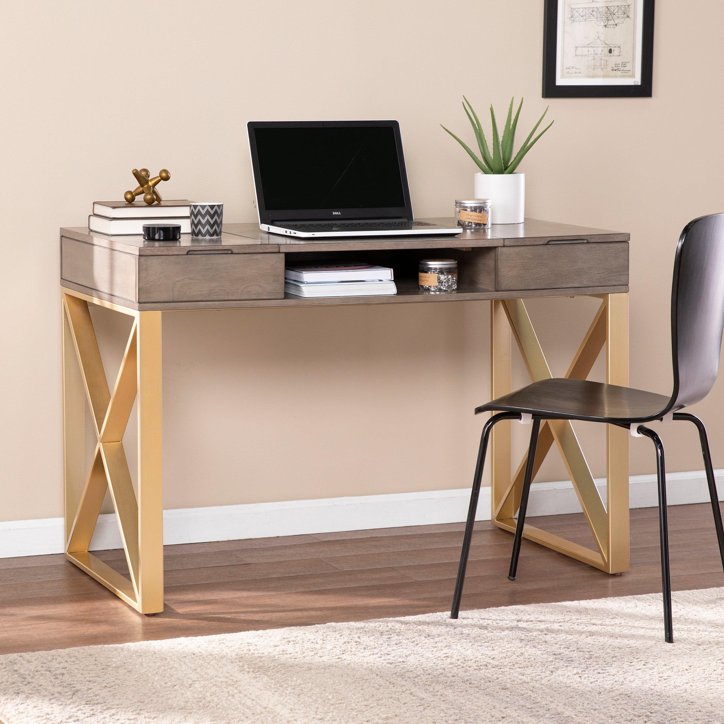 Bardmont Two-Tone Desk w/ Storage - Remutear