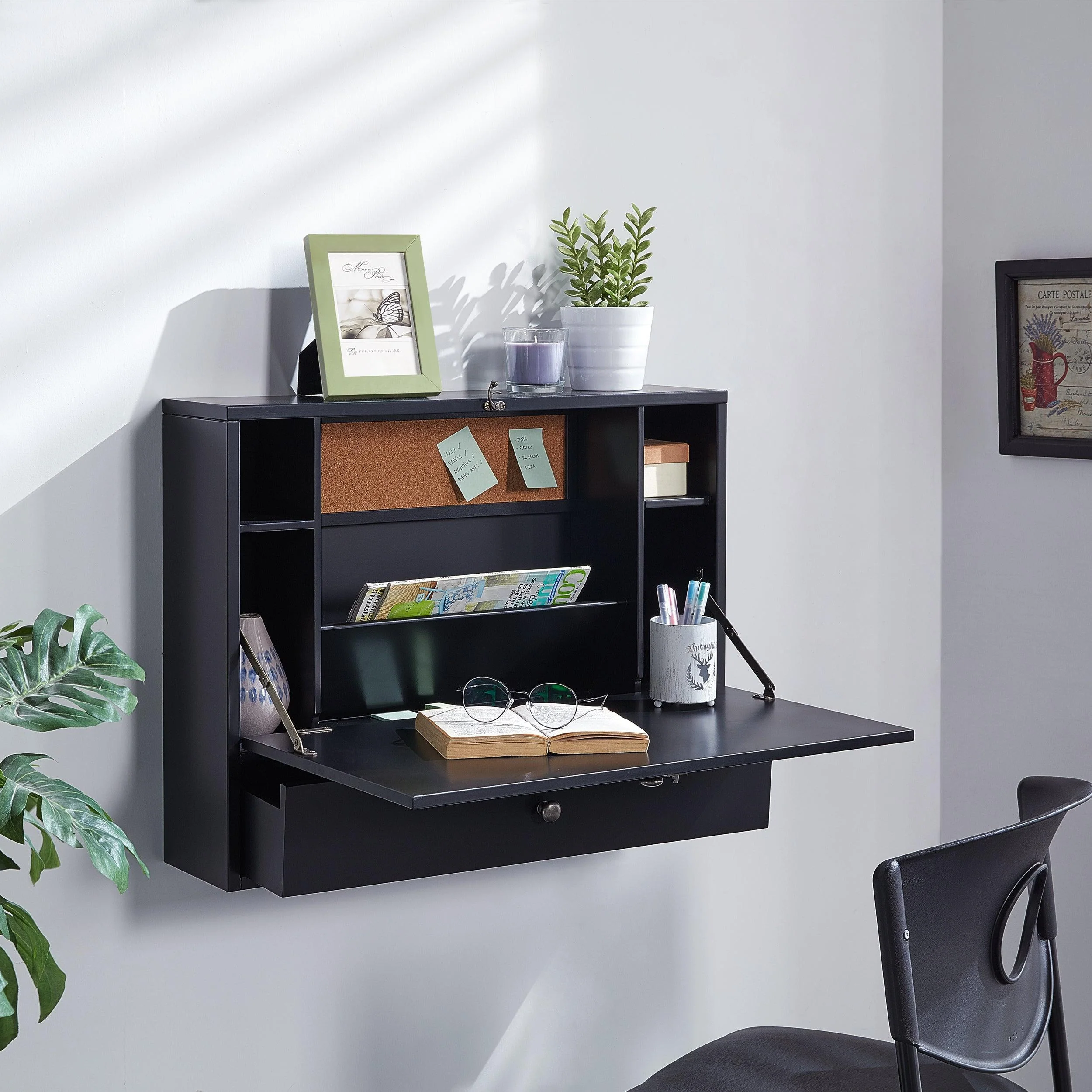 Wall Mount Laptop Desk - Universal Style - Black - Remutear