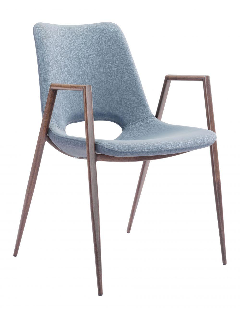 Desi Dining Chair (Set of 2) Gray & Walnut - Remutear