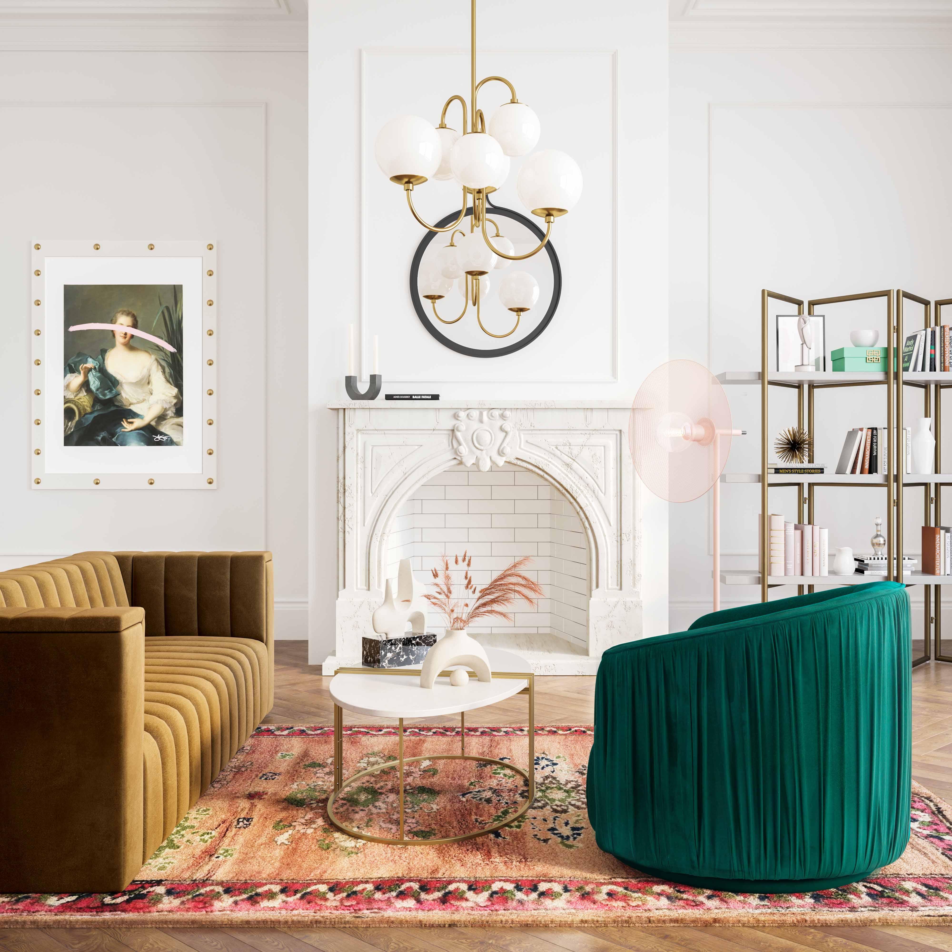 London Forest Green Pleated Swivel Chair - Remutear