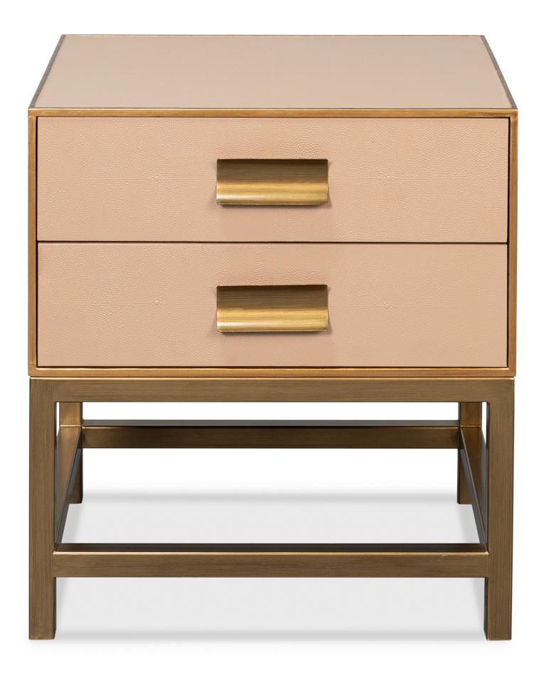 Gideon Shagreen Side Table - Mushroom - Remutear