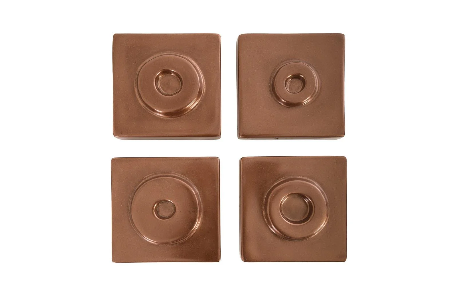 Cuadritos Wall Tiles, Set of 4, Polished Copper - Remutear