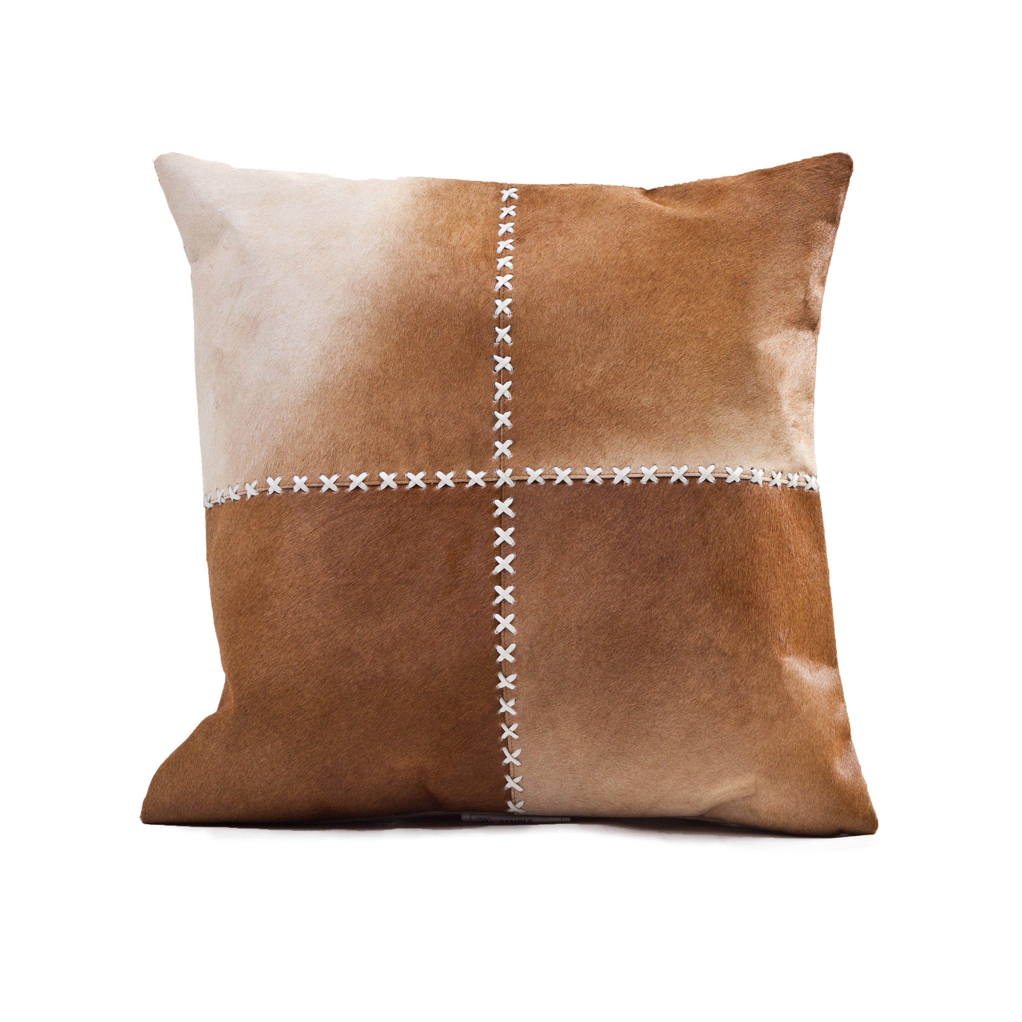 Cowhide Laser Cut Square Cushion - Remutear