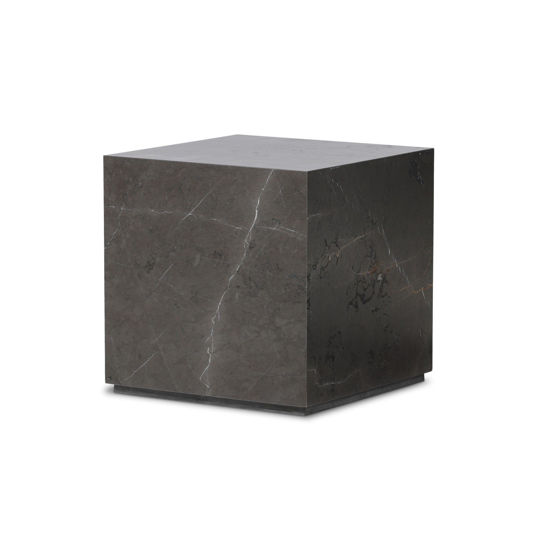 Modern Marble Plinth End Table - Remutear