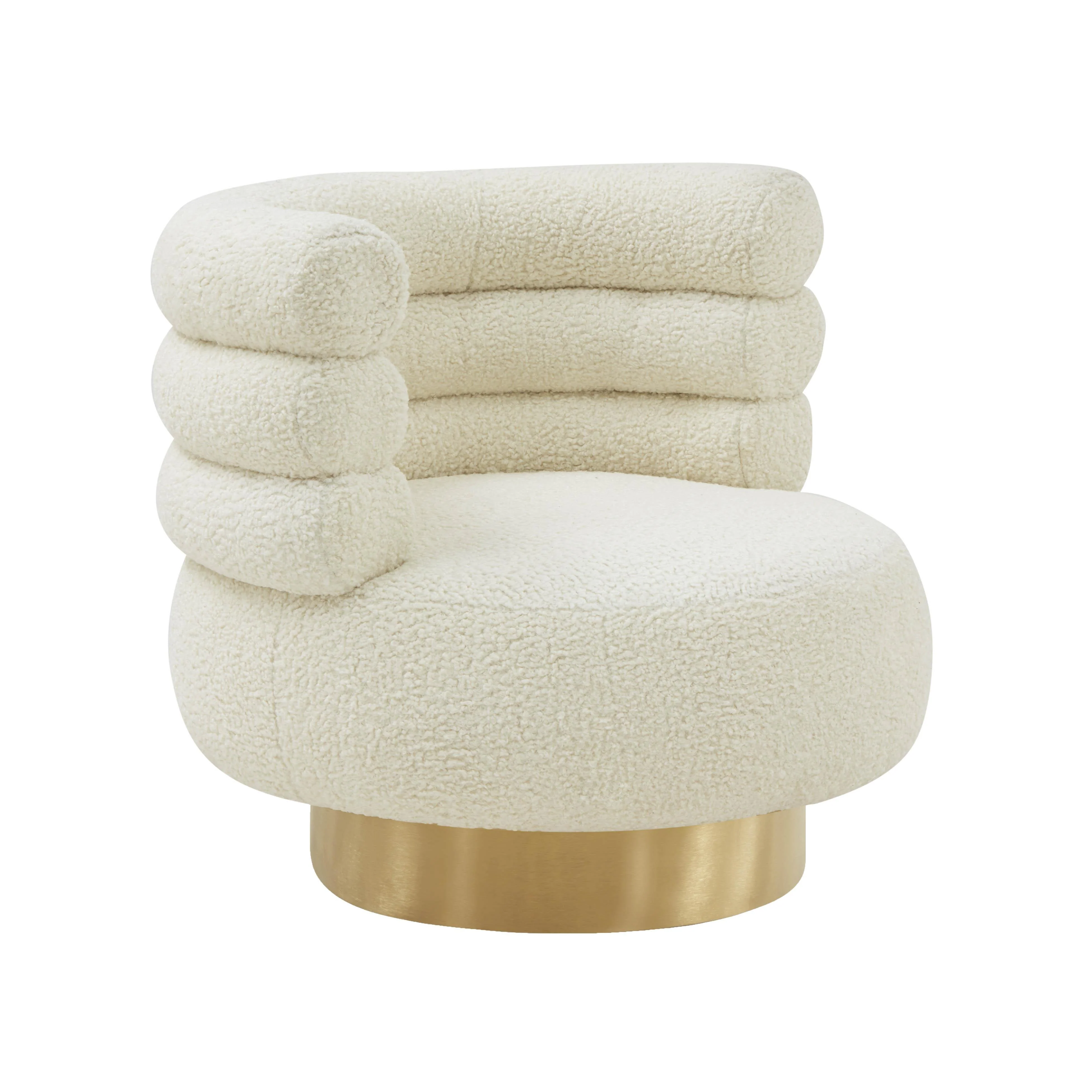 Naomi Faux Shearling Swivel Chair - Remutear