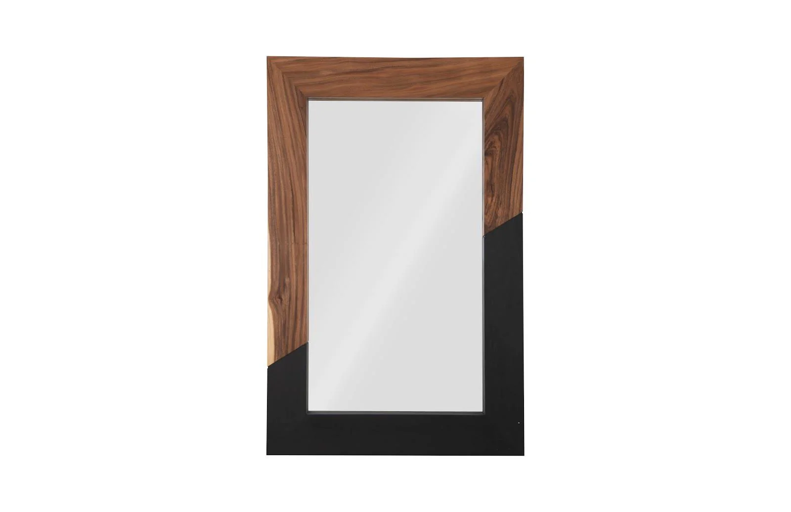 Geometry Wood Mirror, Natural, Black - Remutear