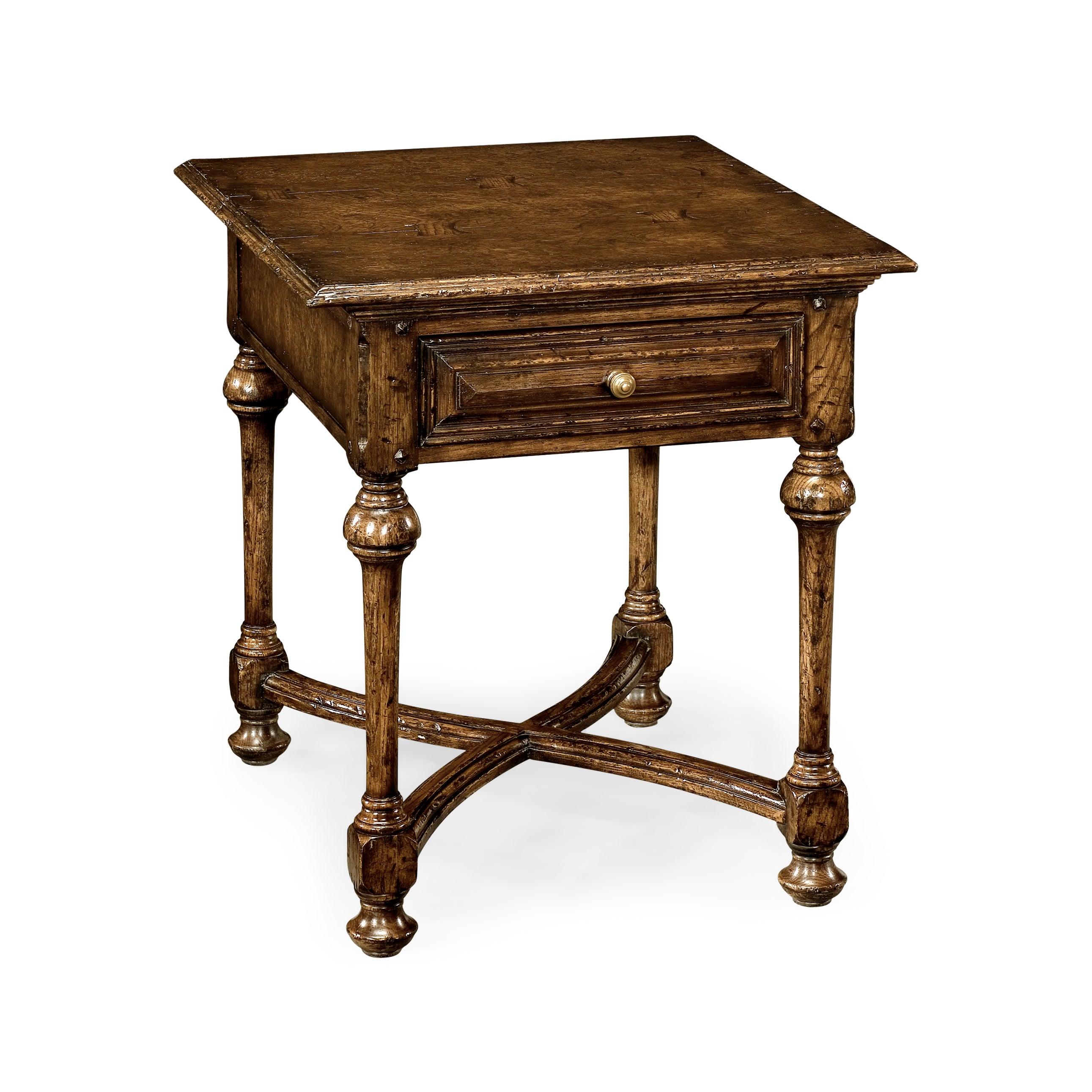 Casual Accents Elizabethan Dark Oak Square Side Table - Remutear