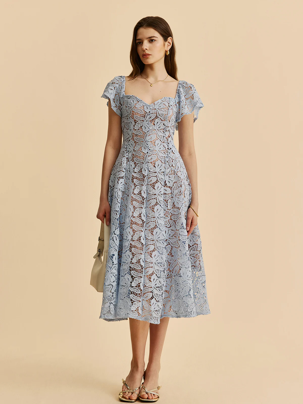 Sweetheart Neck Lace Dress - Remutear