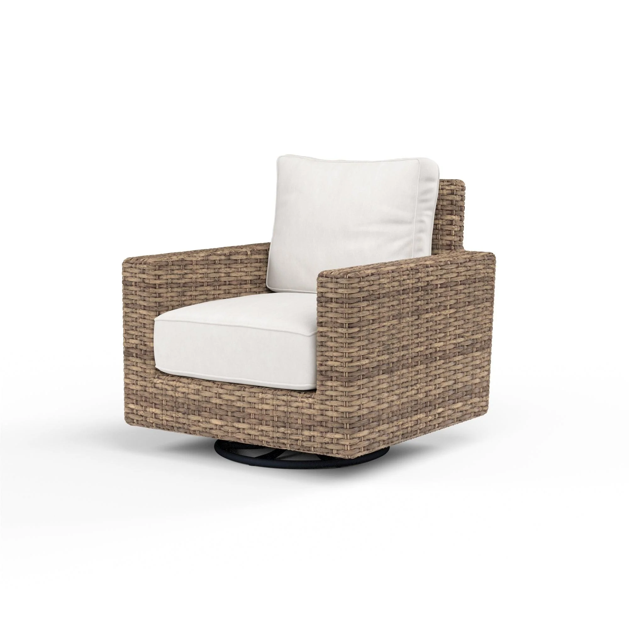 Havana Swivel Club Rocker in Canvas Flax w/ Self Welt - Remutear