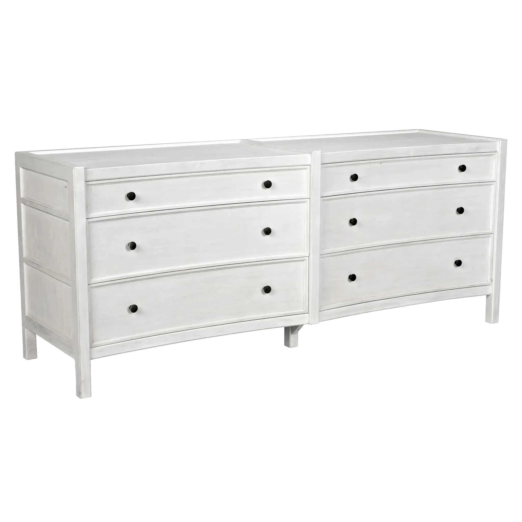 Hampton 6 Drawer Dresser, White Wash - Remutear