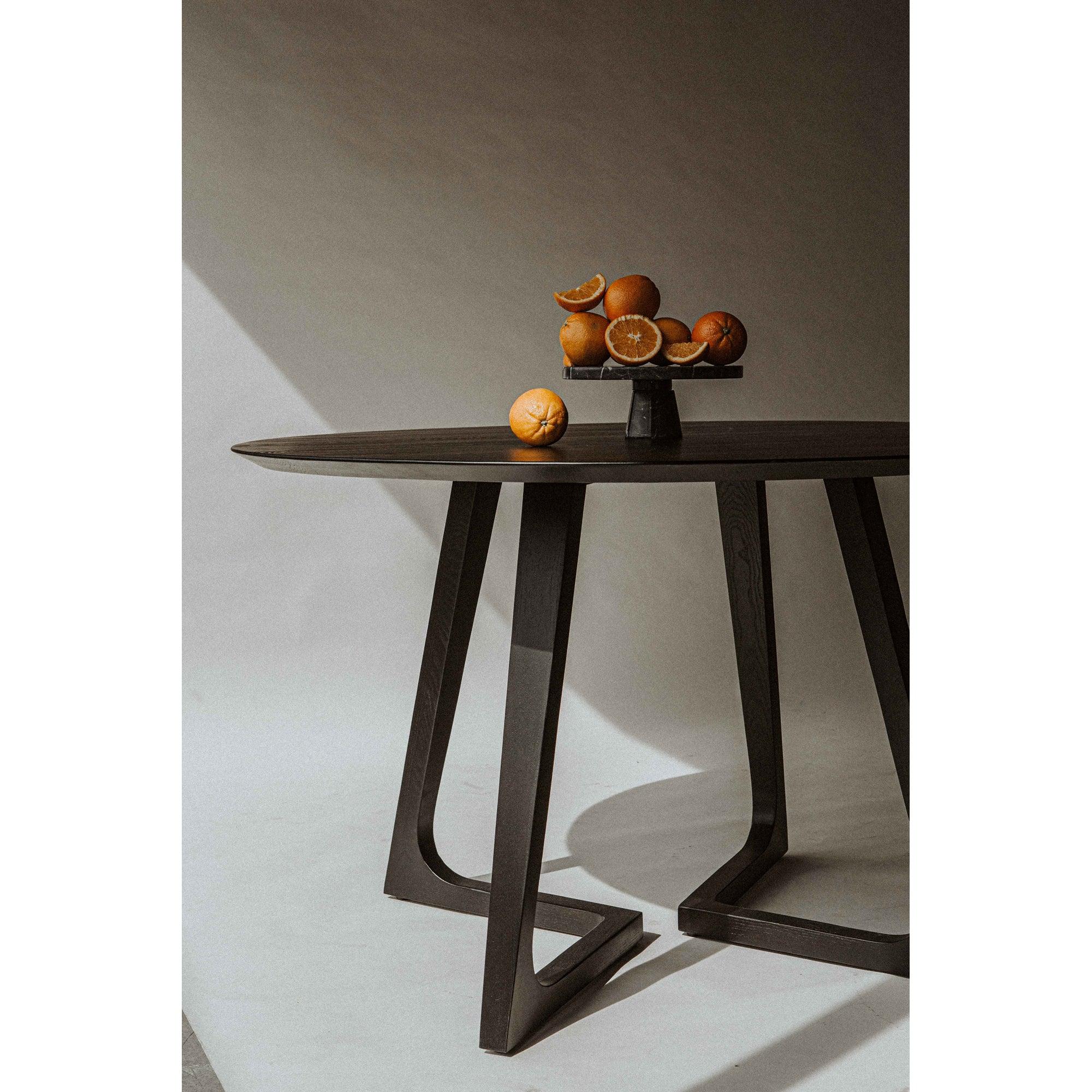 Godenza Dining Table Round Black Ash - Remutear