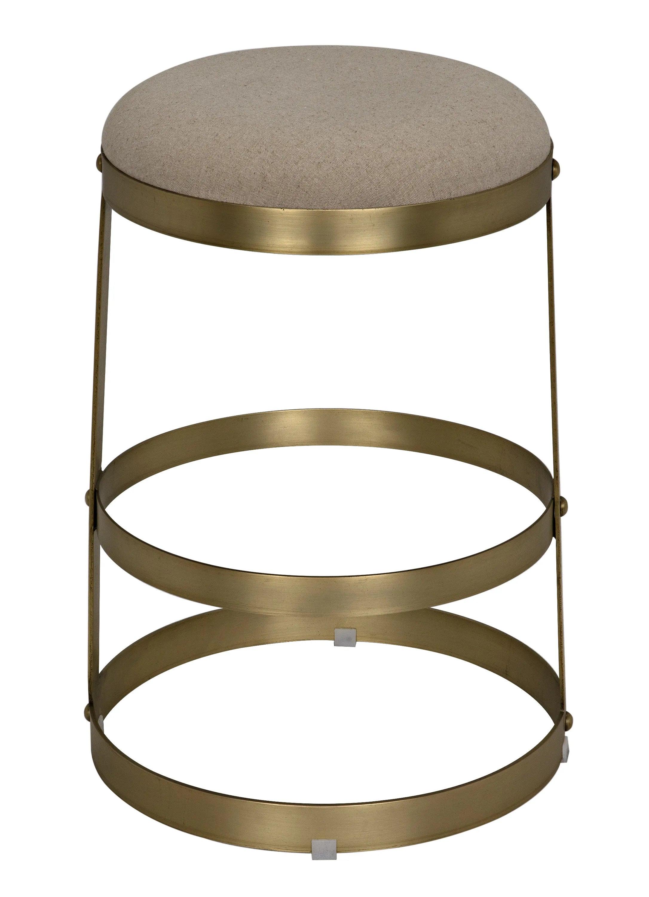 Dior Counter Stool, Metal with Brass Finish - Remutear