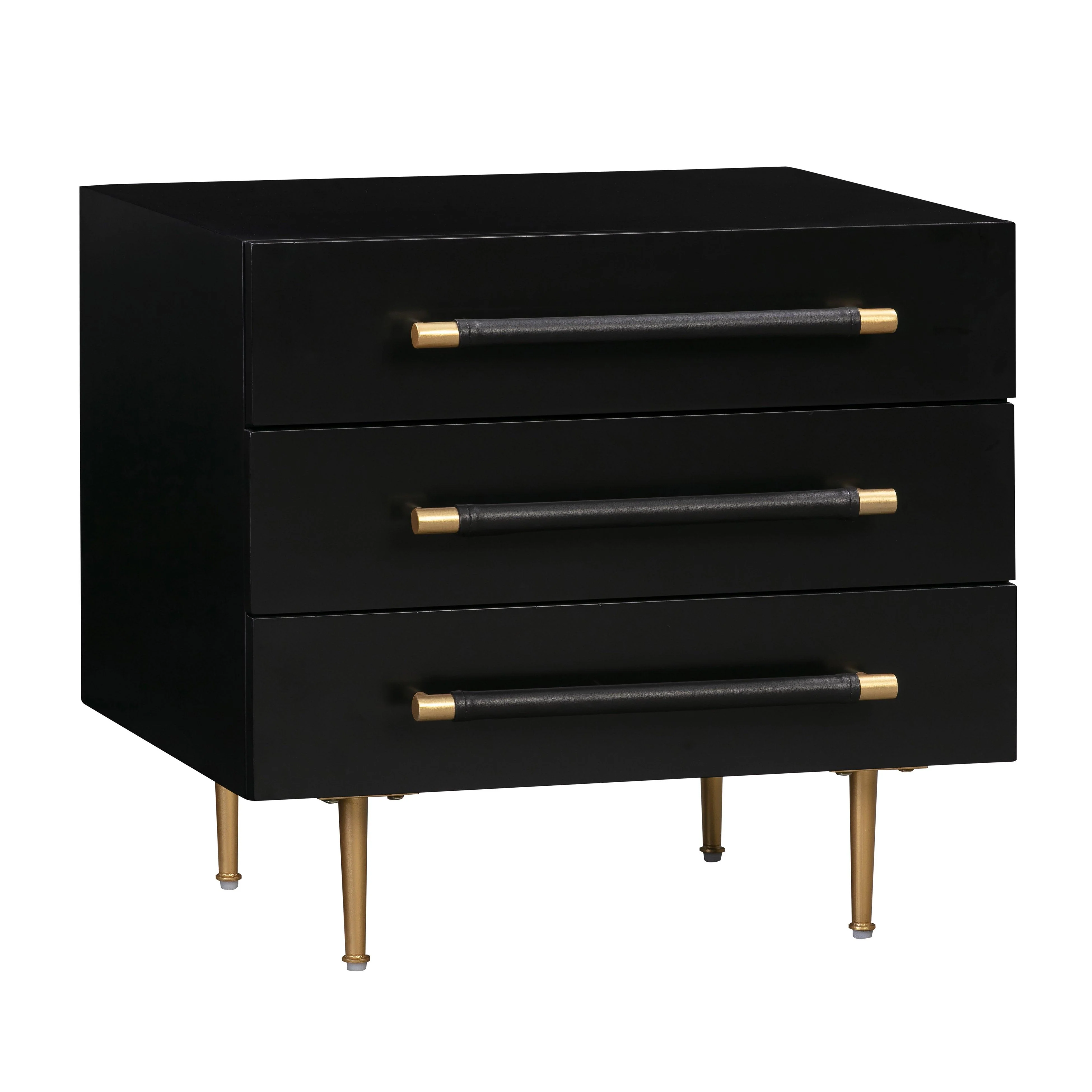 Trident Black Nightstand - Remutear