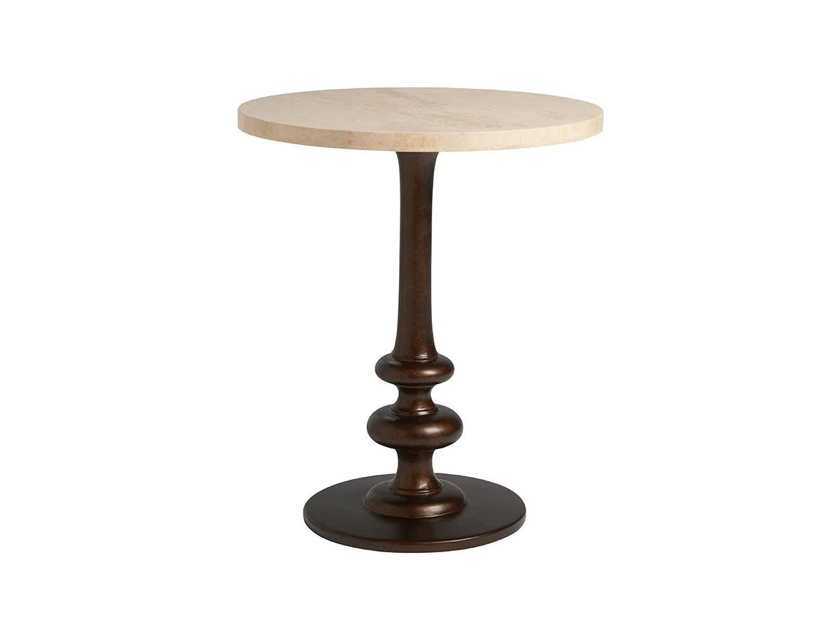 Los Altos Marshall Stone Top Round End Table - Remutear