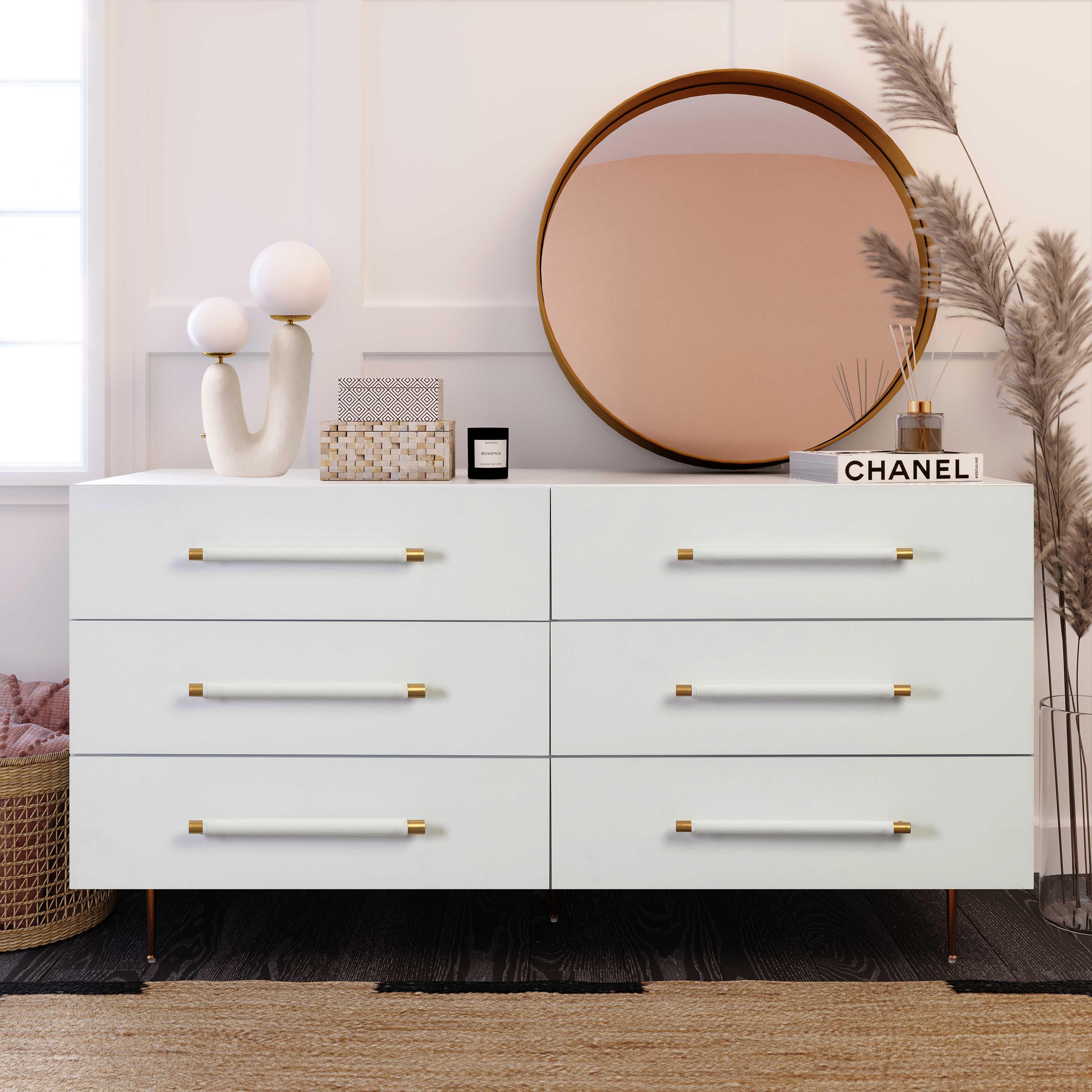Trident White 6 Drawer Dresser - Remutear