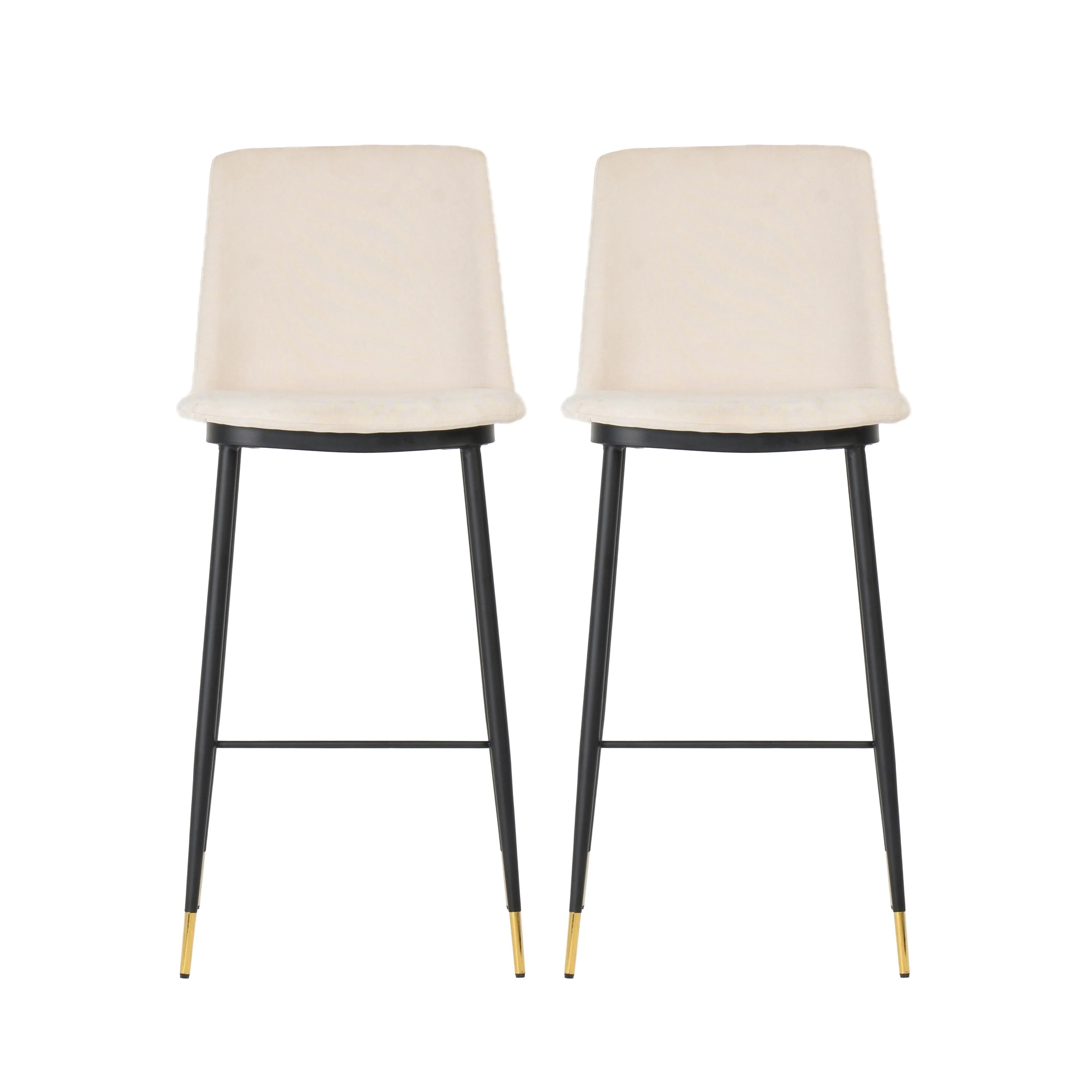 Evora Cream Velvet Counter Stool (Set of 2) - Remutear
