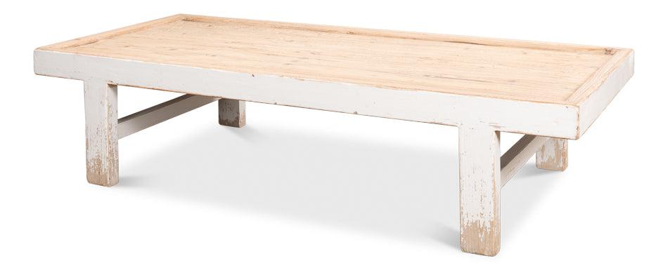 Large Wood Panel Coffee Tbl - Ant. White - Remutear