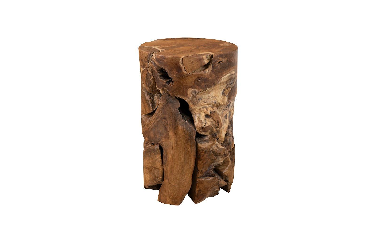 Teak Slice Pedestal, Round - Remutear