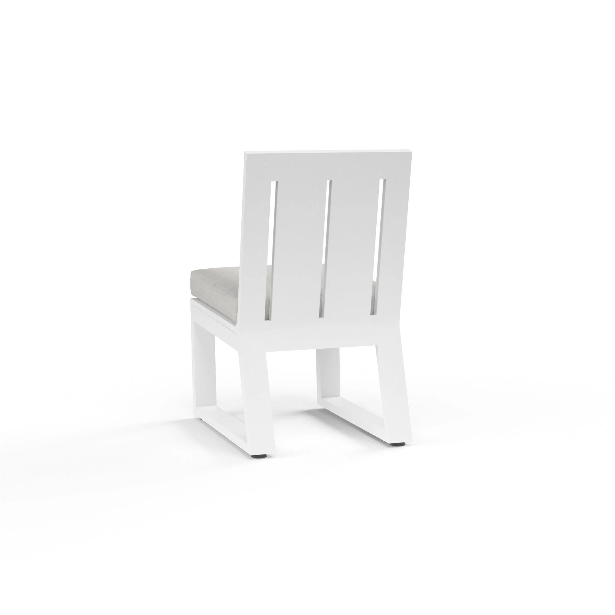 Newport Armless Dining Chair in Cast Silver, No Welt - Remutear