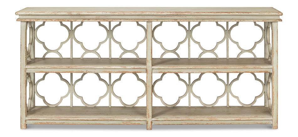 Quatrefoil Bookshelf Console Table - Remutear