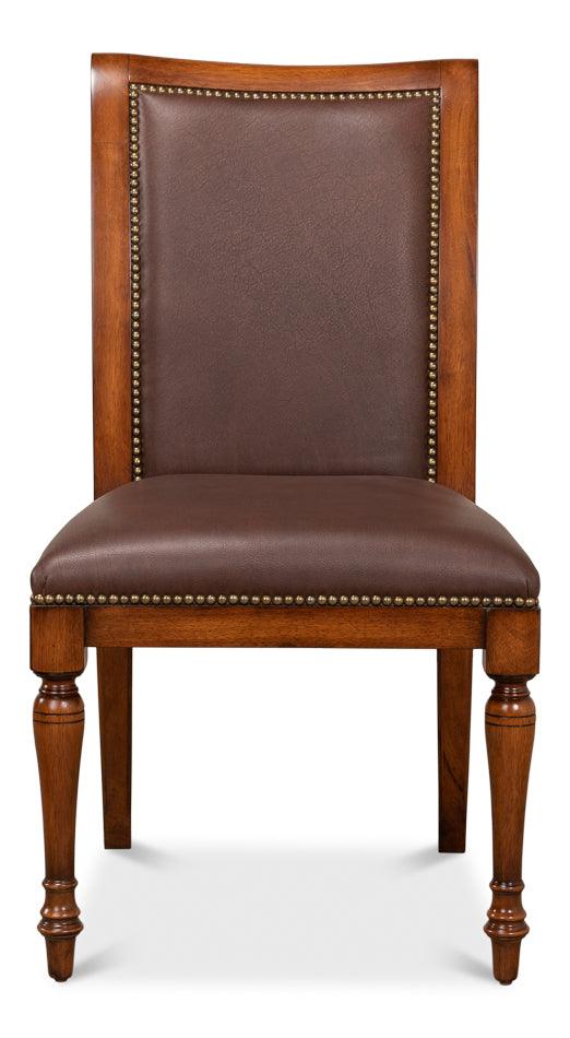 Jupe Side Chair Walnut W/Brn Lthr - Set of 2 - Remutear