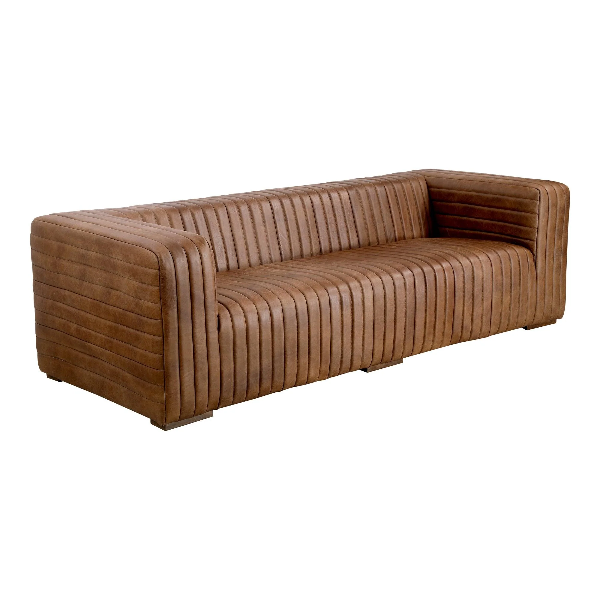Castle Sofa Open Road Brown Leather - Remutear