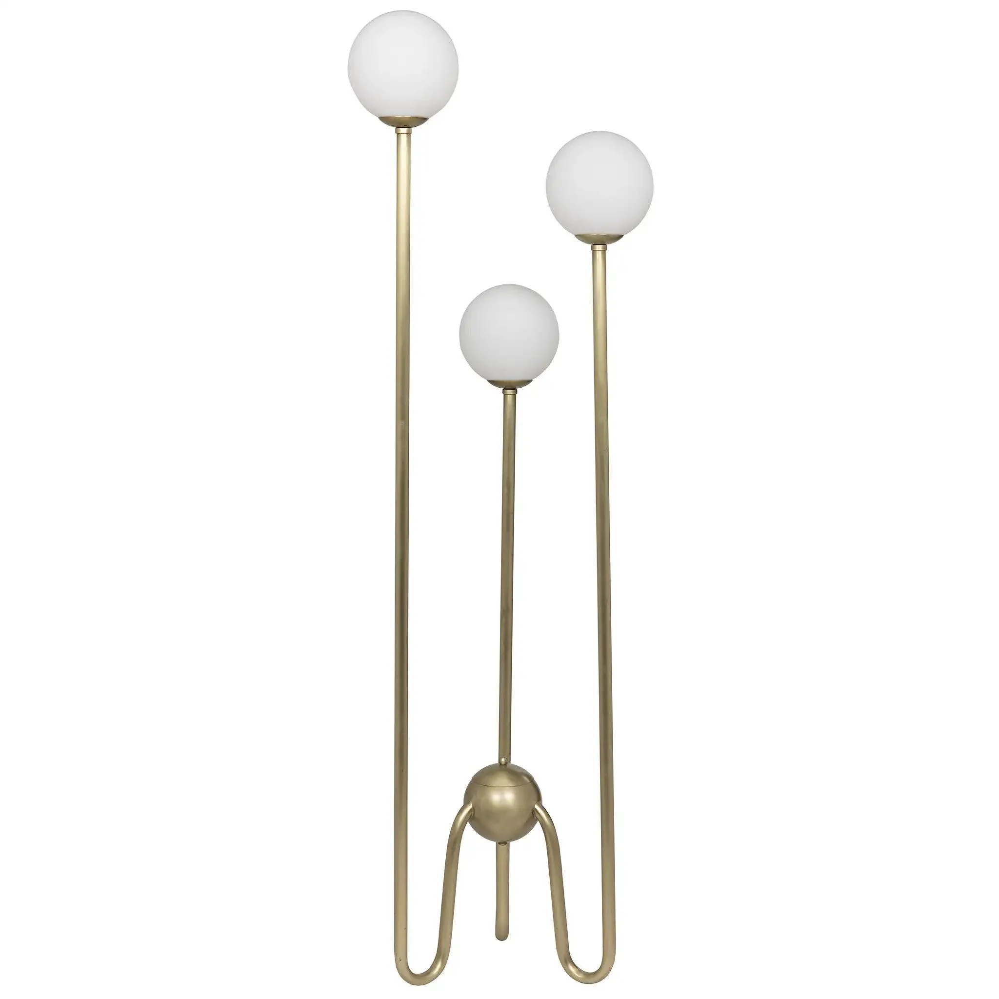 Seafield Floor Lamp, Antique Brass and Glass - Remutear
