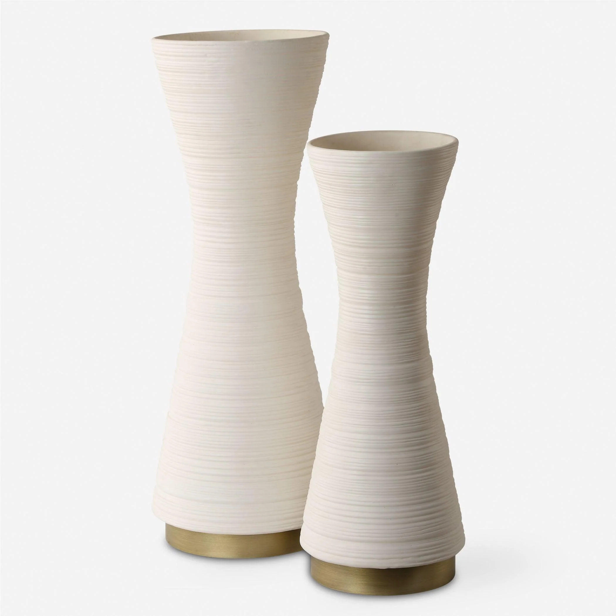 Ridgeline White Vases, S/2 - Remutear