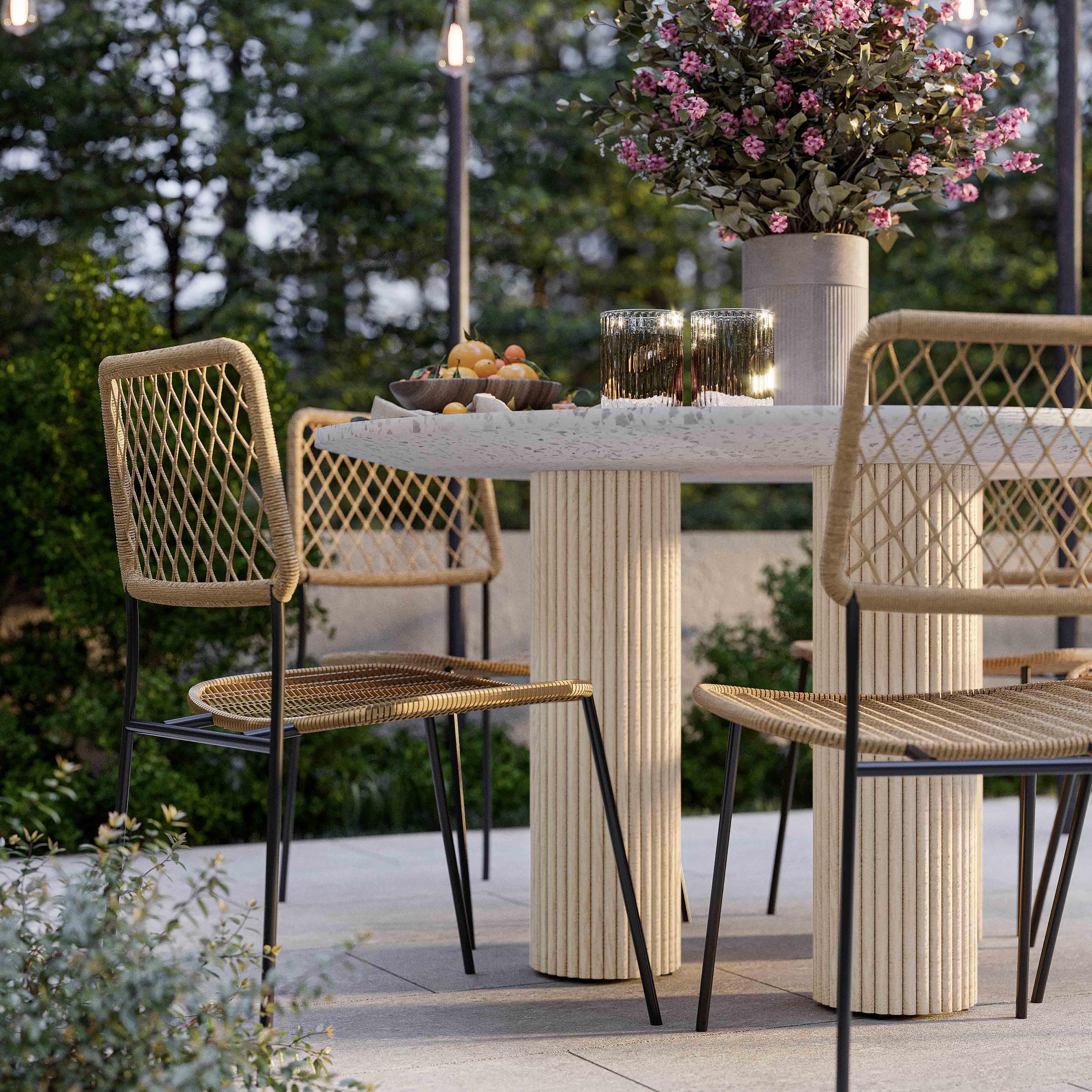 Parcino Terrazzo Concrete Indoor / Outdoor Dining Table - Remutear