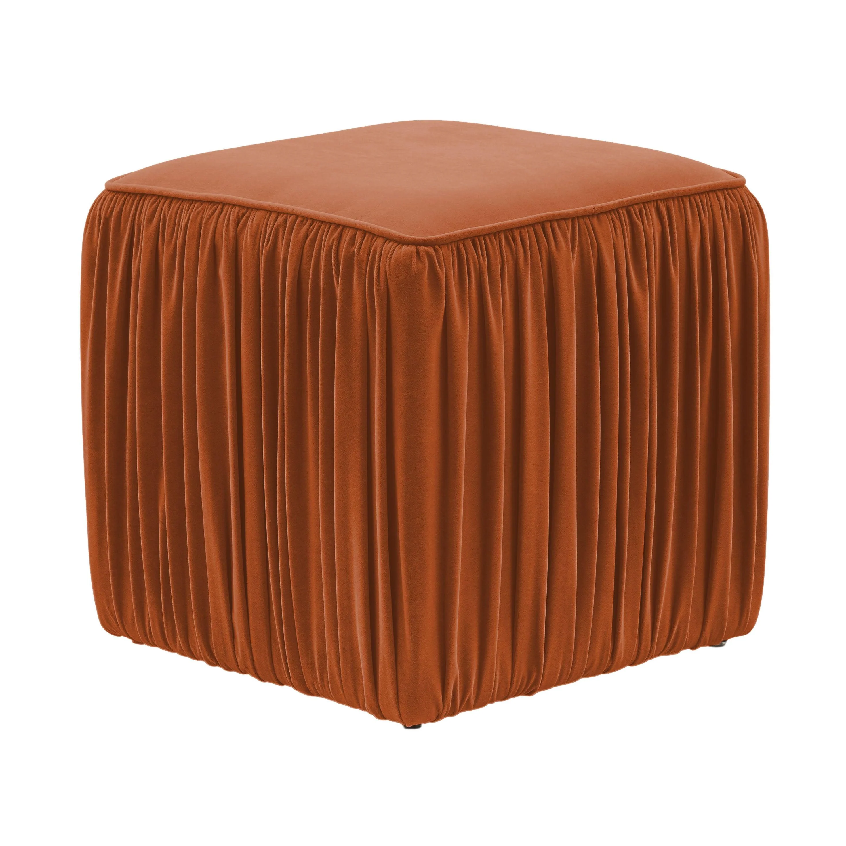 Morgan Cognac Pleated Ottoman - Remutear