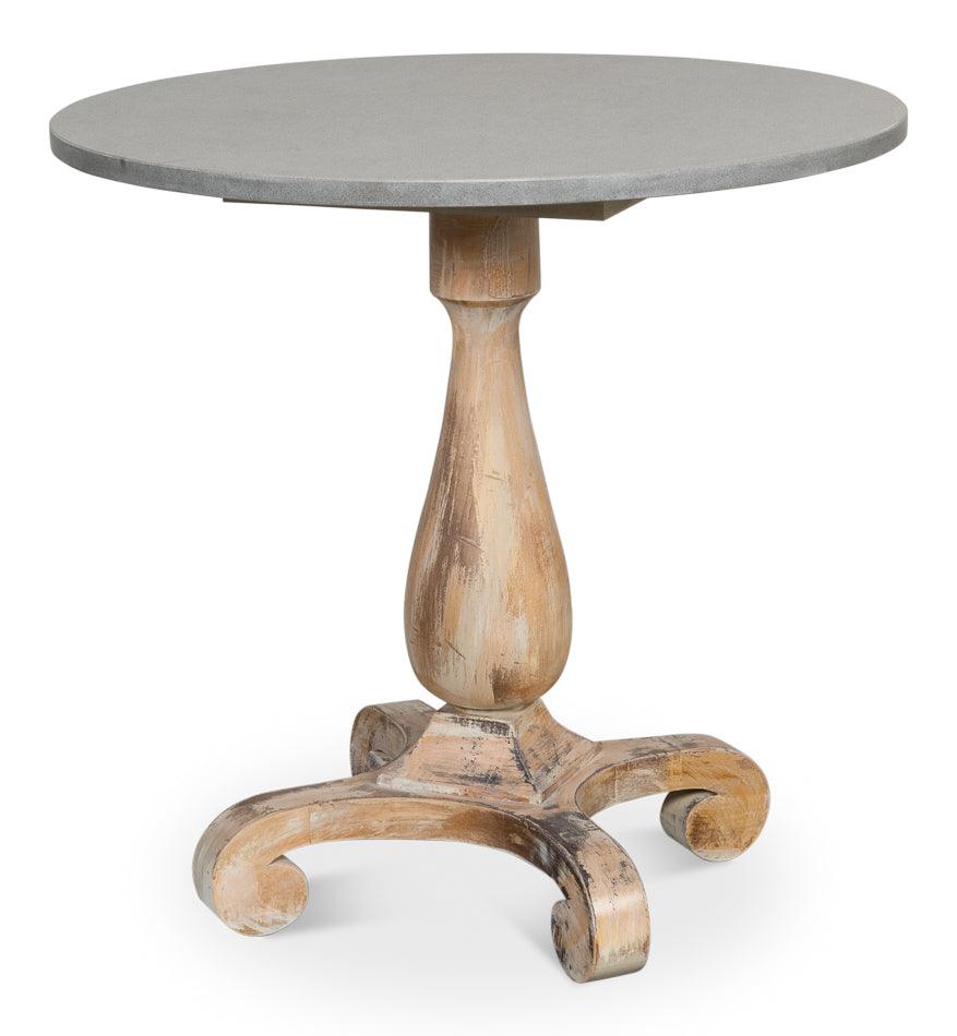 Bistro Table - Ant. Oak - Grey Stone Top - Remutear