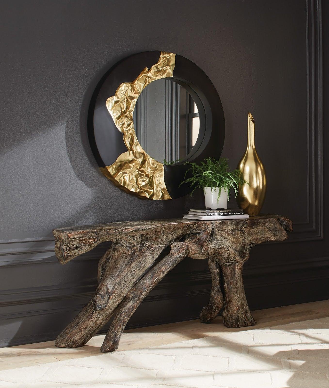 Mercury Mirror, Black, Gold Leaf - Remutear