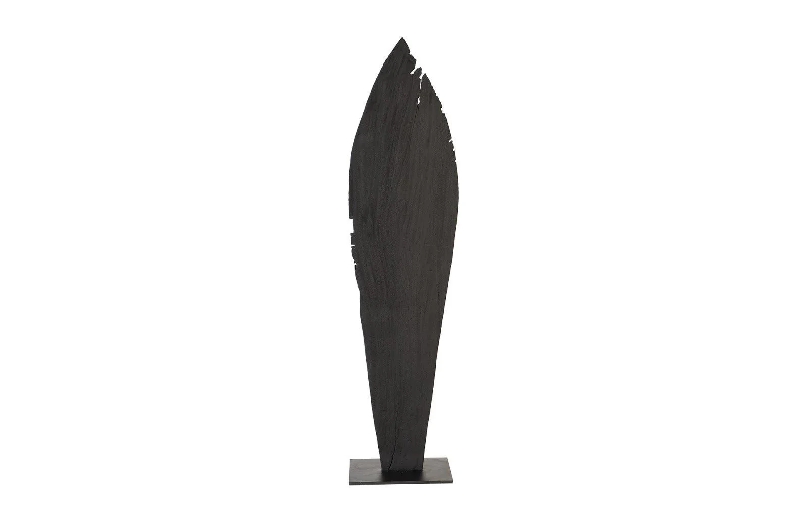Carved Leaf on Stand, Burnt, LG - Remutear