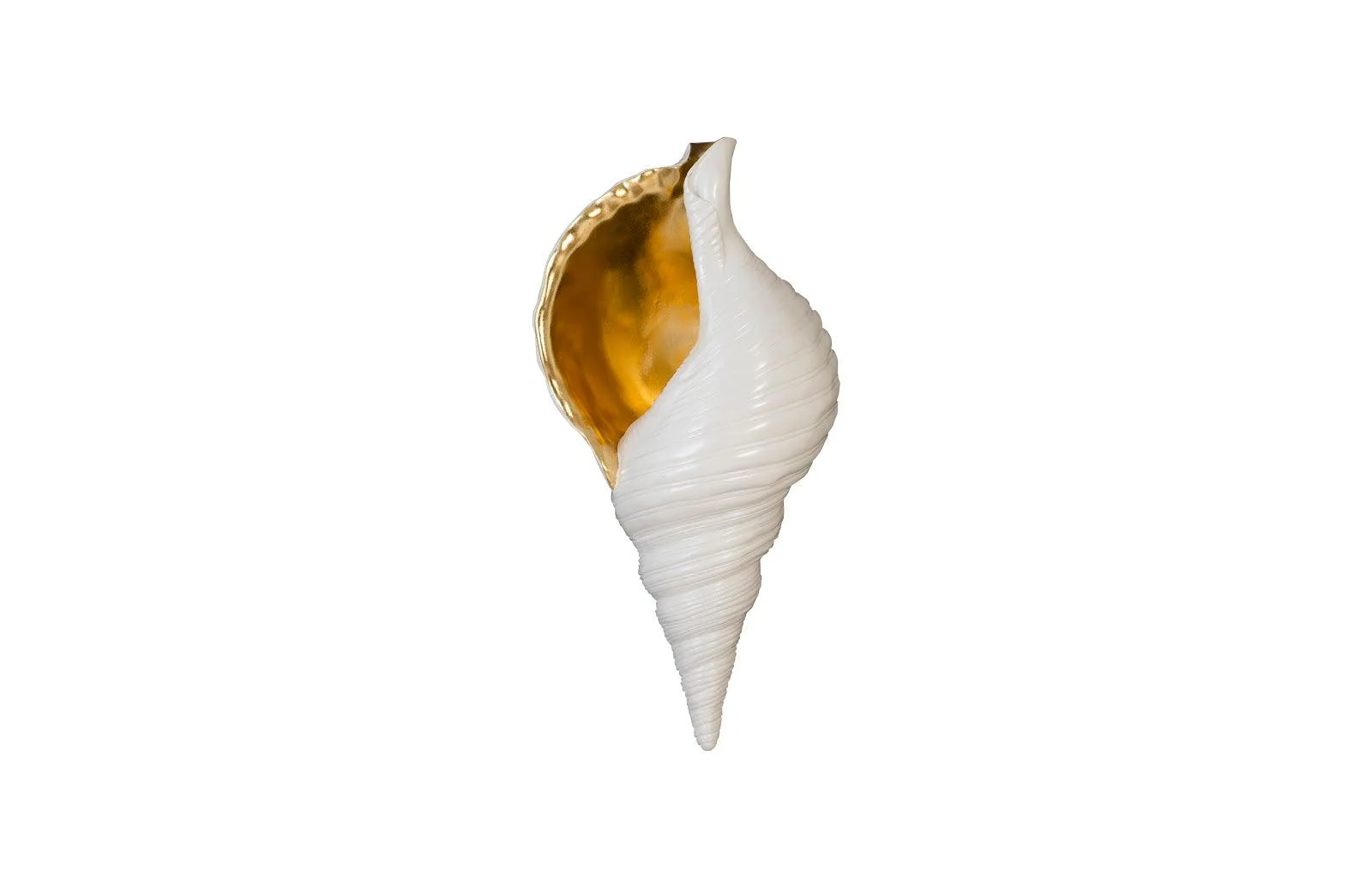 Triton Shell Wall Art, Pearl White and Gold Leaf - Remutear