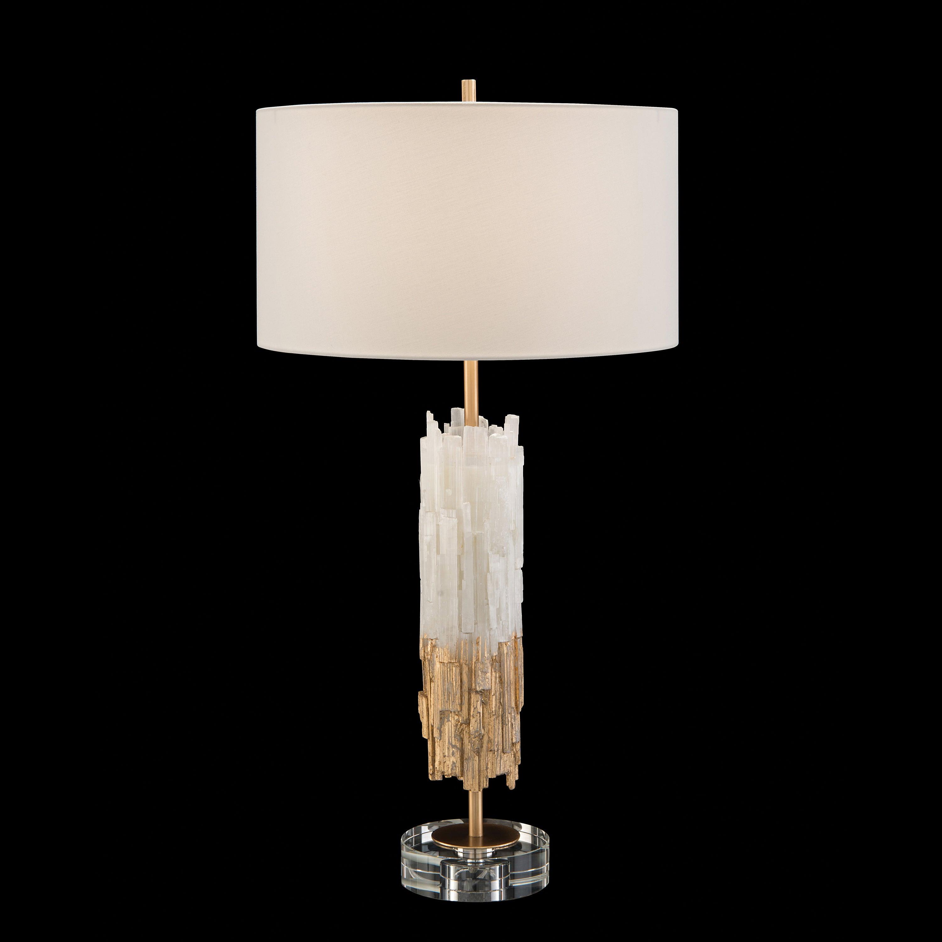 Gold Leaf Selenite Table Lamp - Remutear