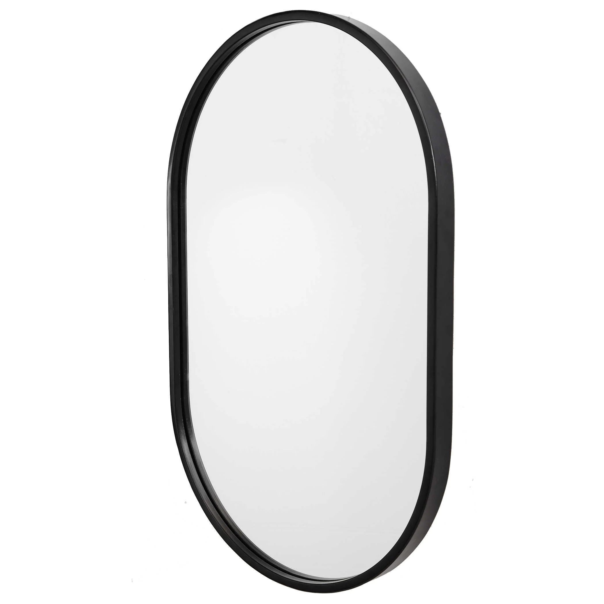 VARINA MINIMALIST BLACK OVAL MIRROR - Remutear