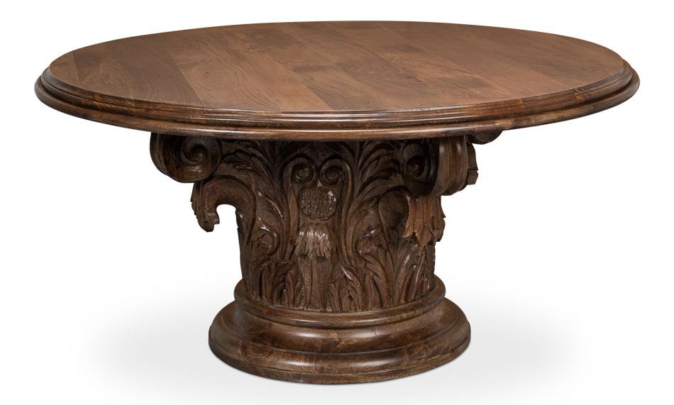 Hestia Carved Round Dining Table - Remutear