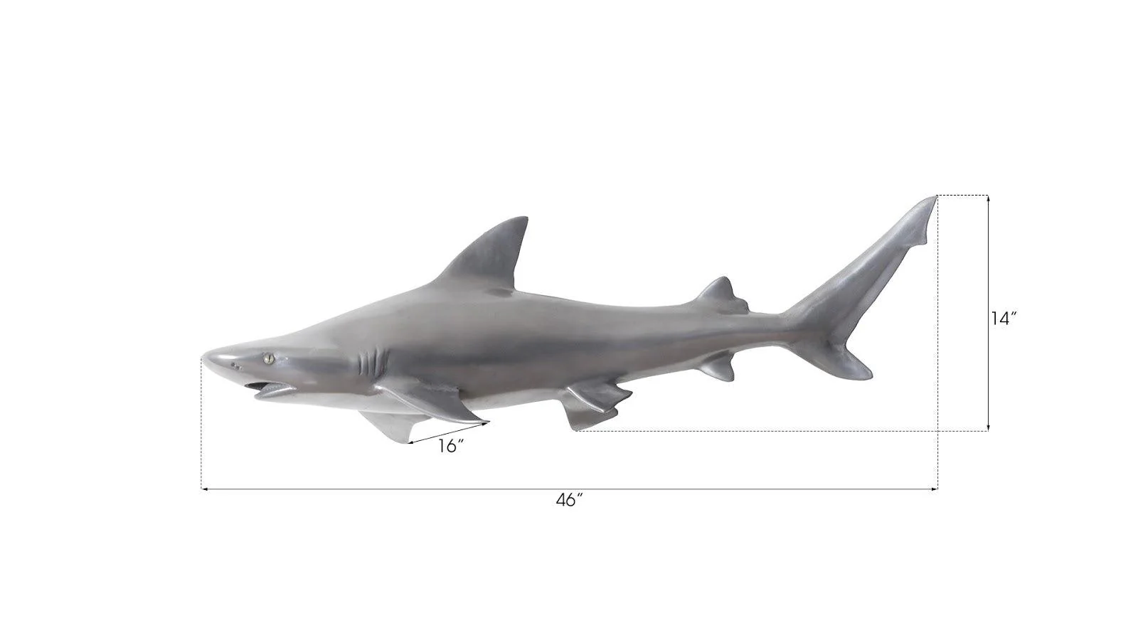 Black Tip Reef Shark, Polished Aluminum - Remutear