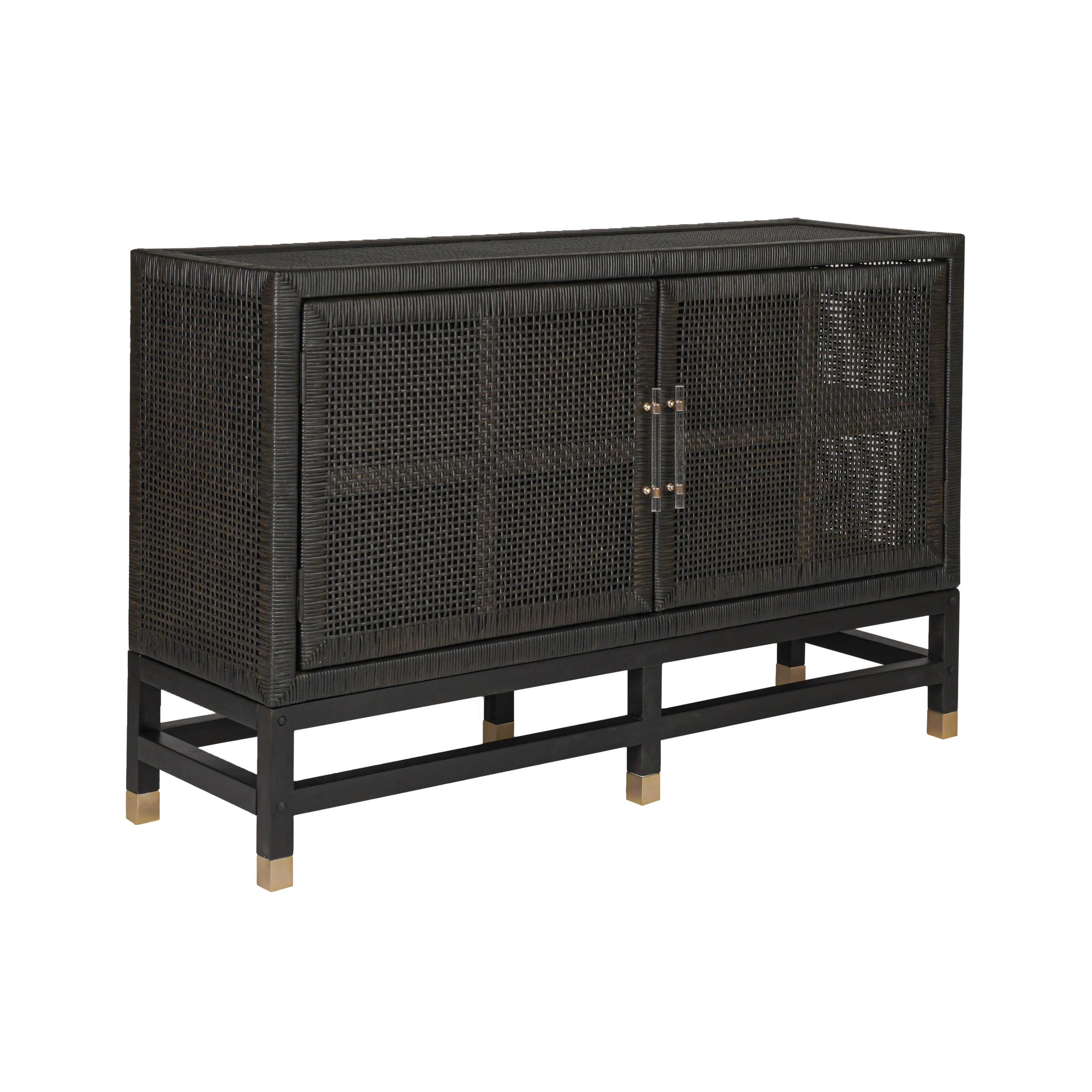 Amara Charcoal Woven Rattan Buffet - Remutear