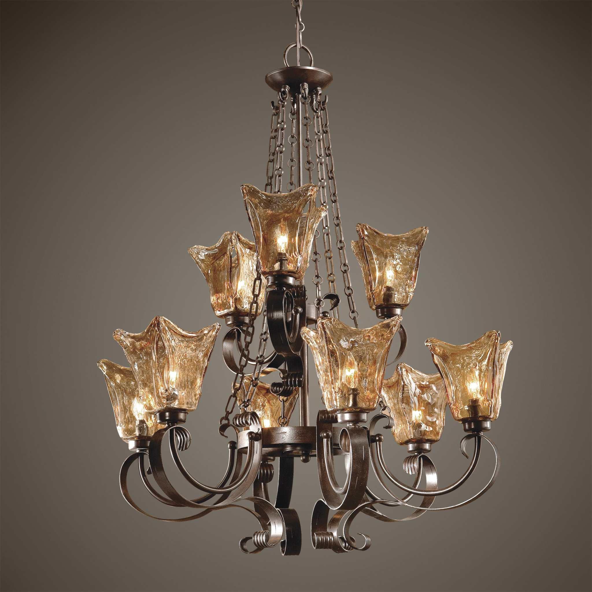 VETRAIO 9LT OIL RUBBED BRONZE CHANDELIER - Remutear
