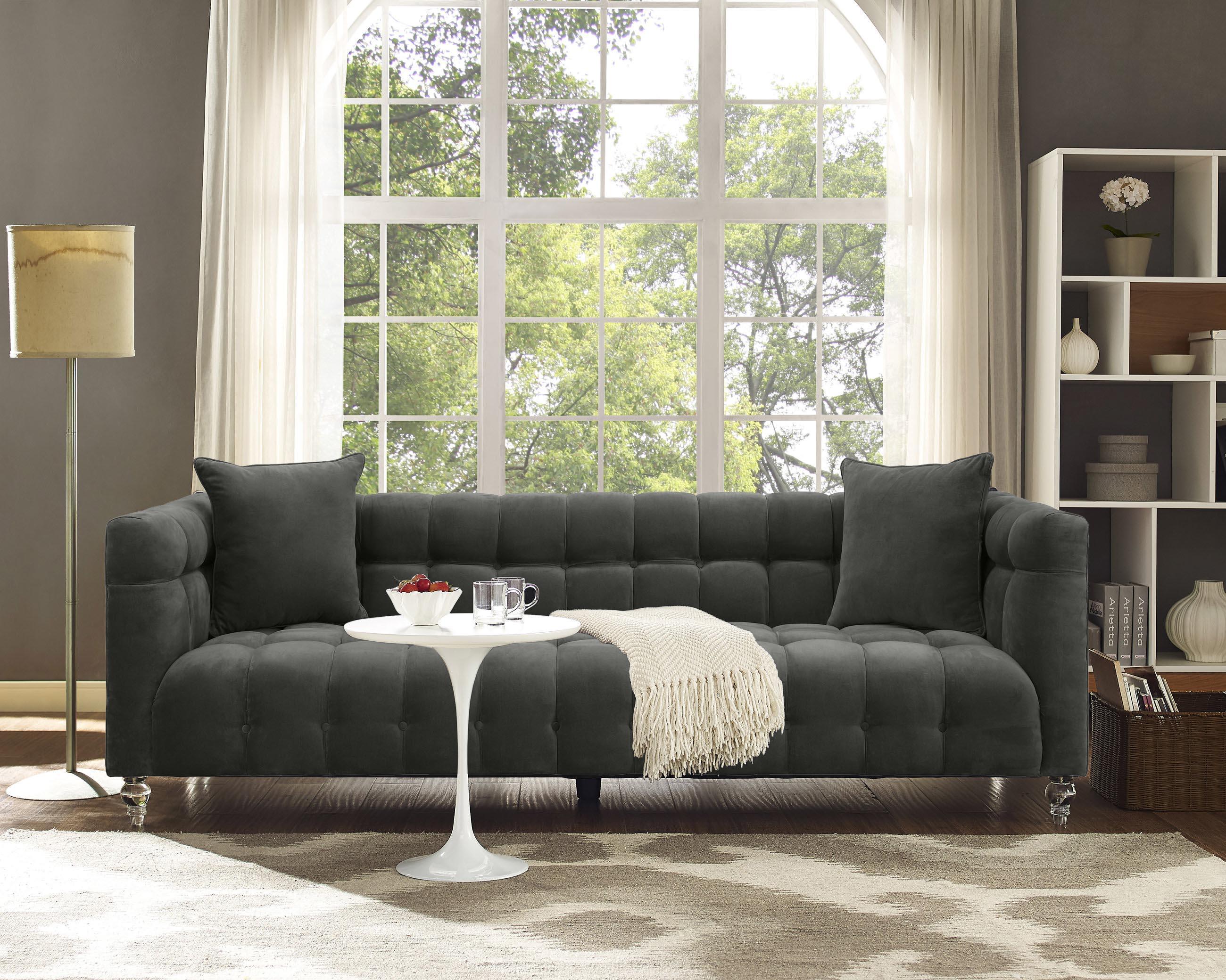 Bea Grey Velvet Sofa - Remutear