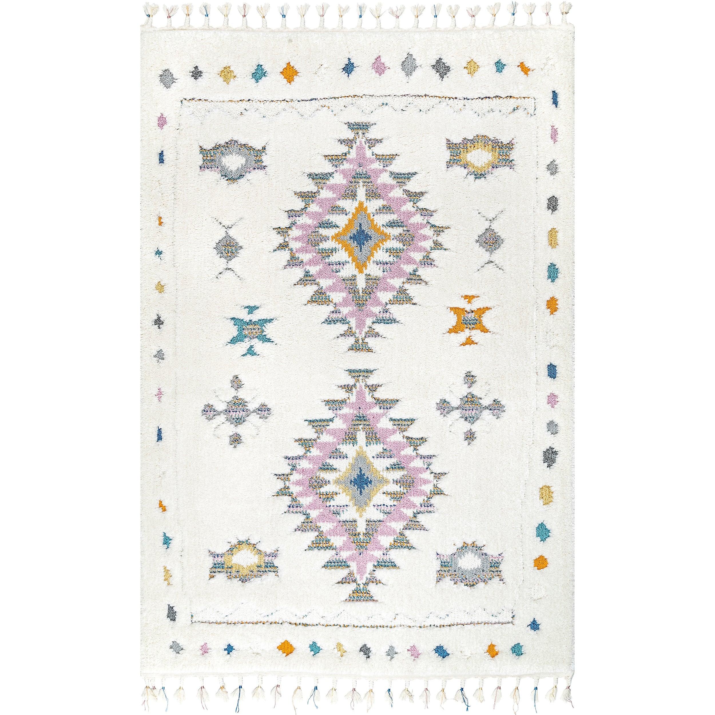 Jocelyn Tribal Shag Tasseled Area Rug - Remutear